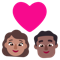 Couple with Heart- Woman- Man- Medium Skin Tone- Medium-Dark Skin Tone emoji on Microsoft